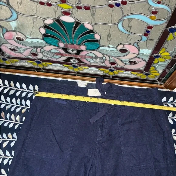 Joie Navy Linen Wide Leg Drawstring Pants 💙 Quiet Luxury, Casual, Vacation, Chic - Picture 5 of 7